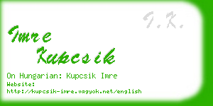 imre kupcsik business card